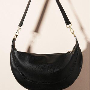 Urban Originals for Anthropologie Luna Slouchy Sling Bag Black vegan Leather